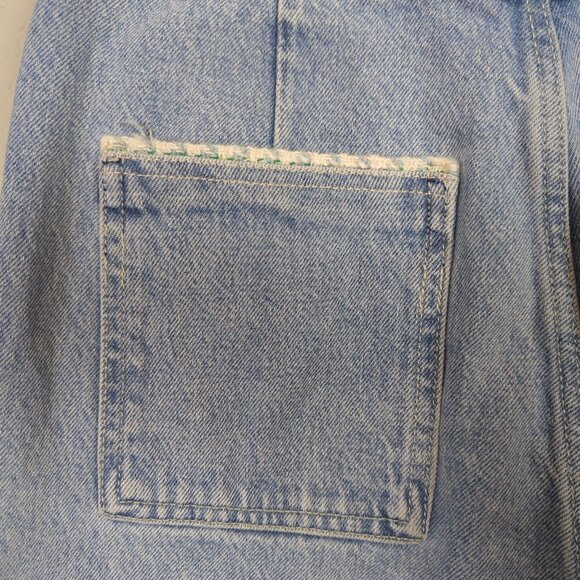 Zara Women's Jeans sz 6 / 28 blue Jeans High Rise Tweed Trim Straight Leg - Picture 6 of 12